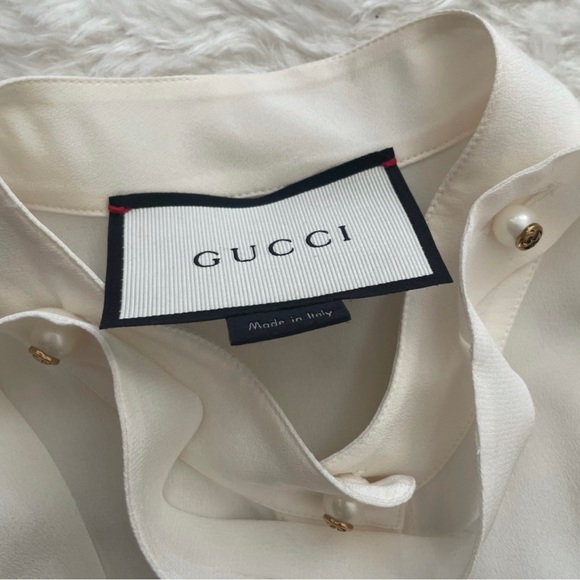 GUCCI Ivory Silk Blouse 36 NWOT - Picture 6 of 11
